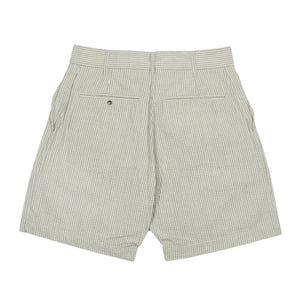 Safari shorts in salt and grey stripe cotton seersucker