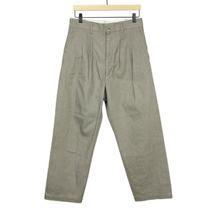 Two tuck trousers in light grey cotton denim