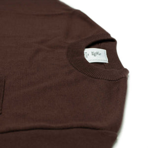 Exclusive collab short sleeve pocket knit t-shirt in chocolate brown