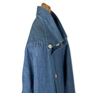 Japanese rinsed denim cotton shirt, buttoned collar (restock)