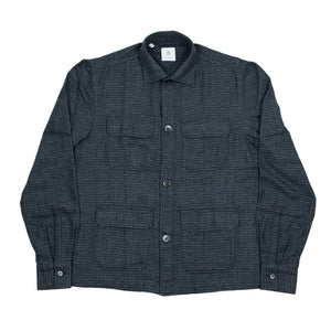 "Giubbottino" shirt jacket in navy & grey houndstooth cotton jacketing (restock)