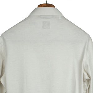Cream cotton pique polo shirt, soft collar (restock)