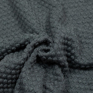 Bubble stitch rollneck in slate grey merino wool (restock)