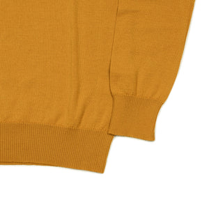 Knit long sleeve polo in ochre merino wool (restock)