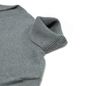 Rollneck sweater in grey superfine merino wool (restock)