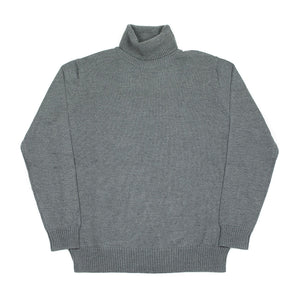 Rollneck sweater in grey superfine merino wool (restock)