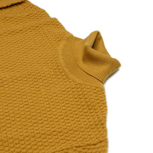 Bubble stitch rollneck in ochre merino wool (restock)