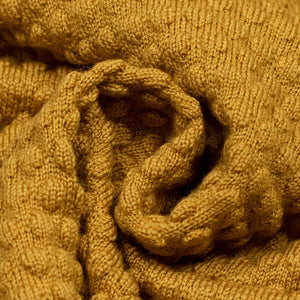 Bubble stitch rollneck in ochre merino wool (restock)