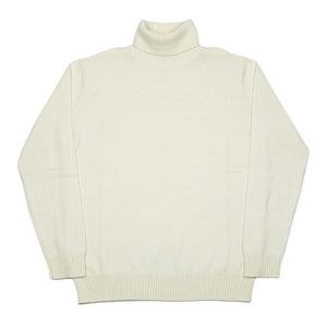 Rollneck sweater in ecru superfine merino wool (restock)