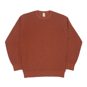 Dry-hand merino wool crewneck sweater in burnt orange (restock)