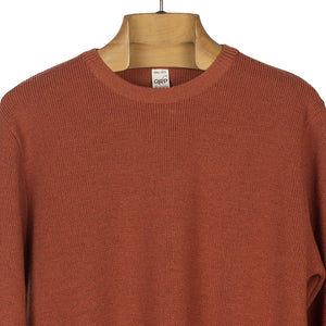 Dry-hand merino wool crewneck sweater in burnt orange (restock)