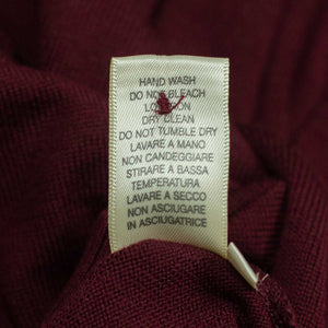 Knit long sleeve polo in burgundy merino wool (restock)