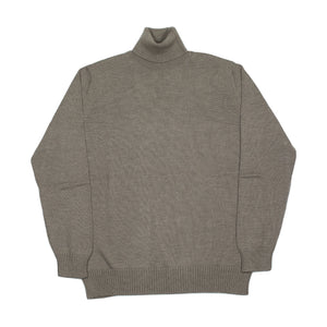 Rollneck sweater in taupe superfine merino wool (restock)