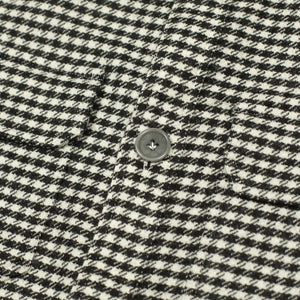 "Giubbottino" shirt-jacket in black & cream shepherd check wool