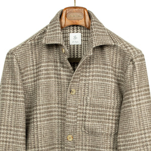 Lavoro chore jacket in camel and cream Prince-of-Wales wool cashmere (restock)