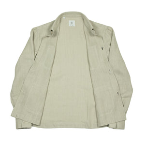 Giubbottino shirt-jacket in natural linen canvas