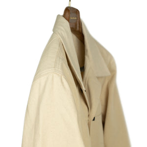 Chore jacket in reversed cream brushed back cotton twill