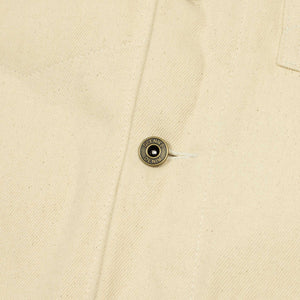 Chore jacket in reversed cream brushed back cotton twill
