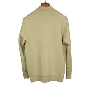 Molded polo in light beige silk and mohair mix