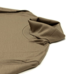 Turtleneck in taupe wool jersey (restock)