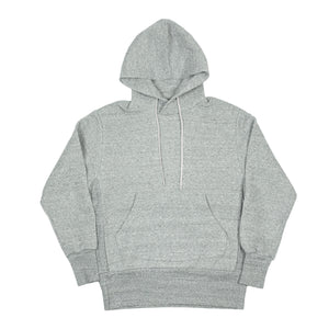 Fleece hooded sweatshirt in grey melange cotton and lyocell (restock)