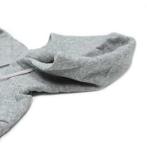 Fleece hooded sweatshirt in grey melange cotton and lyocell (restock)