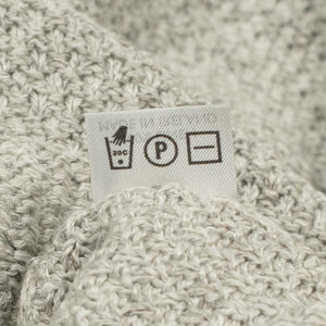 All-over moss stitch crewneck sweater in heather grey linen