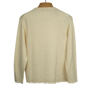 Rolled edge tunic sweater in Mist off-white linen (restock)