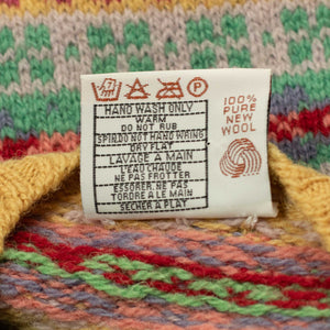 Fair Isle v-neck sweater vest, mango, cherry red, mint green, and pink (restock)