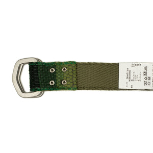 D-ring belt in green sakiori trim