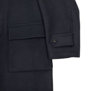 Traveler Coat in navy extra fine reverse cloth melton wool