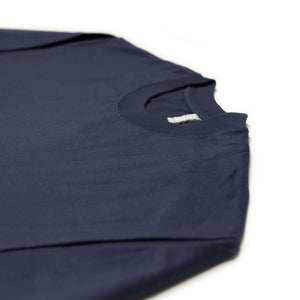 Long sleeve tee in ink navy suvin and supima cotton