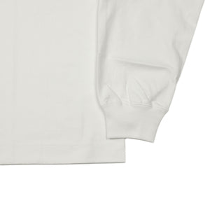 Long sleeve tee in white suvin and supima cotton