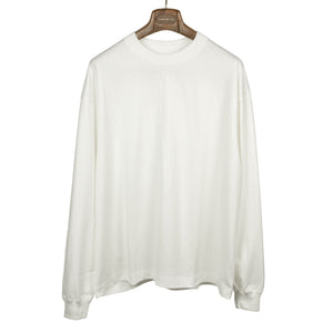 Long sleeve tee in white suvin and supima cotton