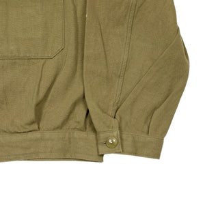 Kaptain Sunshine Mechanic jacket in olive green cotton and linen