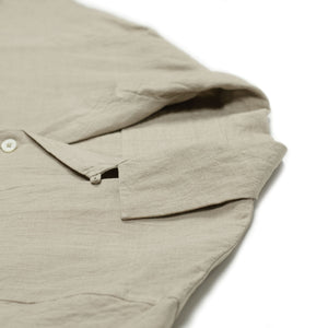 Camp collar shirt in natural washed linen and silk