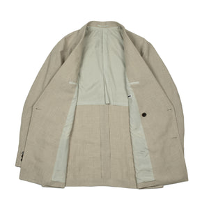 Double-breasted jacket in natural linen and silk (separates)