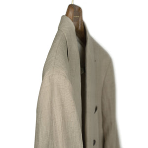 Double-breasted jacket in natural linen and silk (separates)
