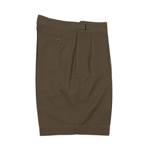 Gurkha shorts in cocoa brown wool canvas
