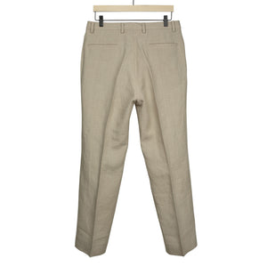 Pleated trousers in natural linen and silk (separates)