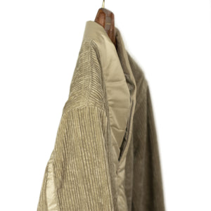 Haori zip jacket in beige cotton corduroy