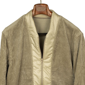 Haori zip jacket in beige cotton corduroy