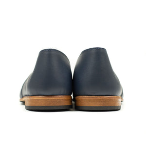 Exclusive Maury slippers in navy soft calf