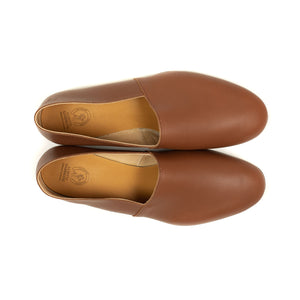 Exclusive Maury slippers in cognac soft calf