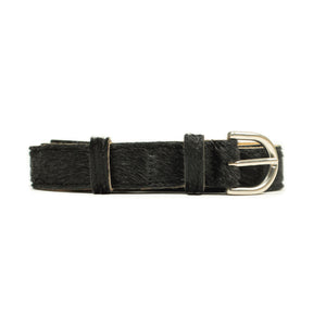 One-inch belt in natural black hair-on calf (restock)