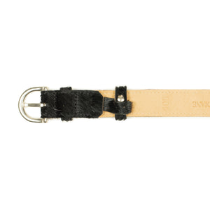One-inch belt in natural black hair-on calf (restock)