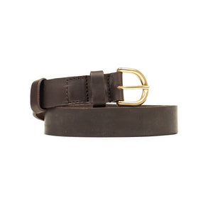 One-inch belt in espresso brown Suportlo calf (restock)