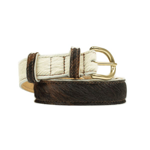 One-inch belt in natural hair-on Normande calf (restock)