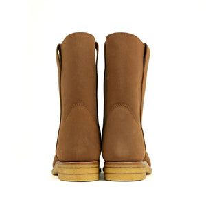 Half Gardian boots in light brown waxed crust calf
