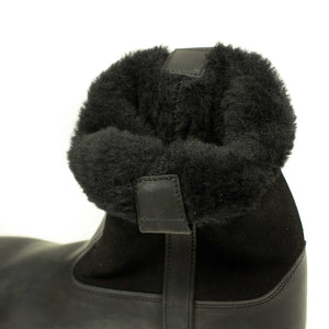 Half Gardian boots in black shearling and calf